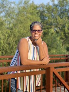 Melanie Harper on bridge